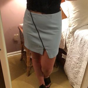 Zara blue leather skirt